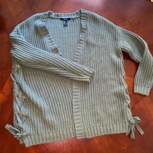 Cardigan with lace up sides